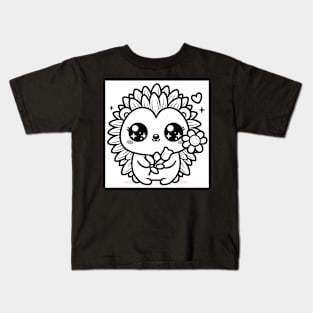 Cute Hedgehog With Flower Kids T-Shirt